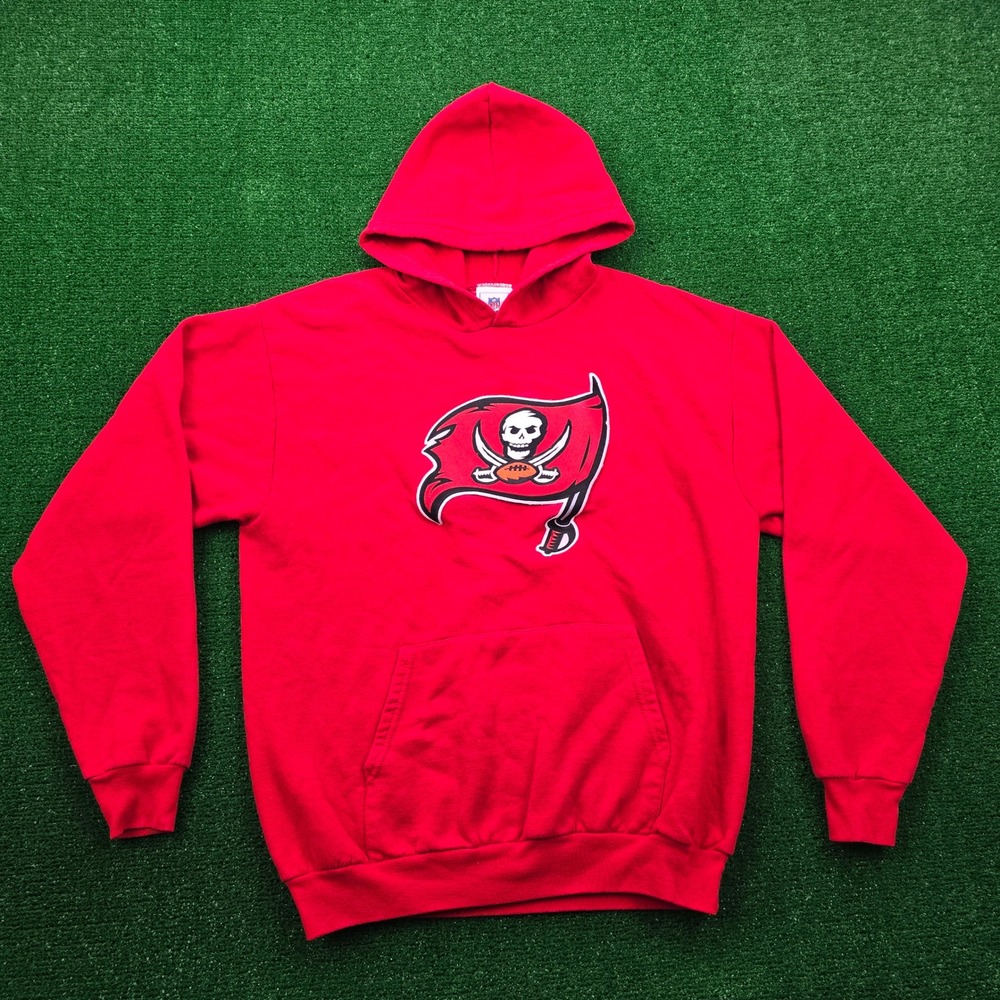 Tampa‎ Bay Buccaneers Hoodie Sweatshirt Mens Medium Red Pullover NFL Football